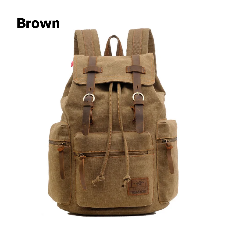 Men Canvas Backpack Vintage Women New Fashion Travel Bags Large Capacity Teenager School Backpacks Anti-theft Rucksack BP0186 (2)