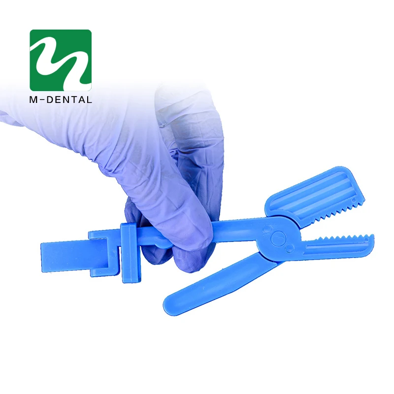 5 Pcs Blue Dental Clinic Blue Plastic Snap X Ray Film Holder Clip