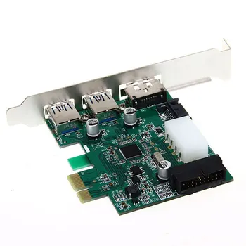

Desktop 3 Port USB 3.0 20 Pin Power ESATA PCI Express Adapter Controller Card