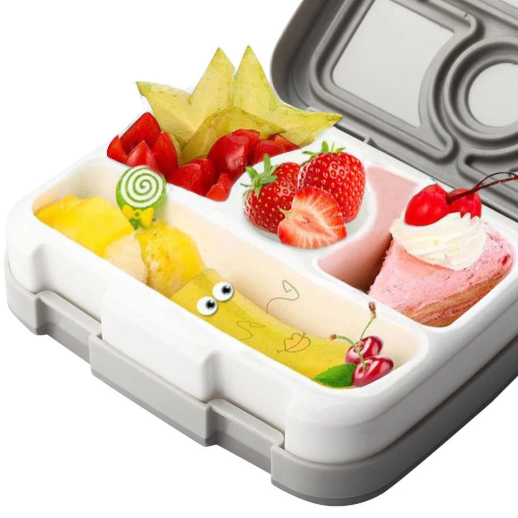

Plastic Food Prep Containers Storage Lunch Box Compartment Multi-Grids Container Children Kids School Office Portable Bento Box