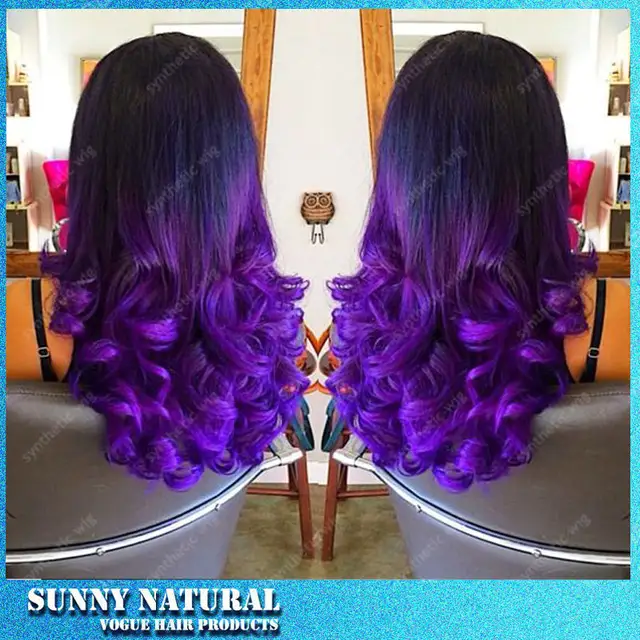 Katy Perry Pastel Dark Root To Purple Ombre Synthetic Wigs Ombre