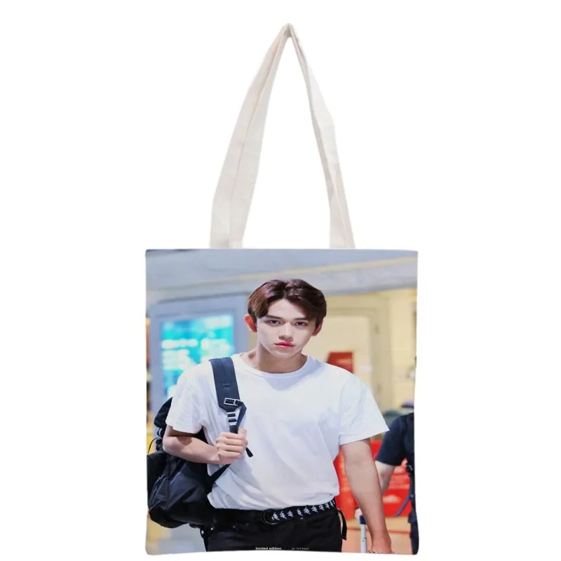 Новое поступление на заказ KPOP NCT Lucas печатная Холщовая Сумка тоут женская сумка