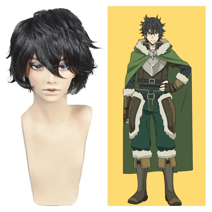 Аниме The Rising of Shield Hero Iwatani Naofumi косплей парик черные волосы мужские короткие