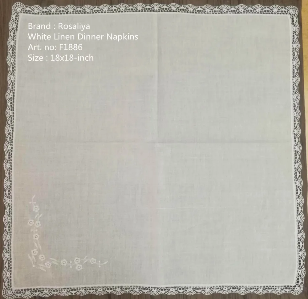 

Set of 50 Handkerchiefs Hankies Table Napkin Dinner Napkins Wedding Hanky Lace Embroidered Floral Luch & Tea Napkins 18x18"-inch