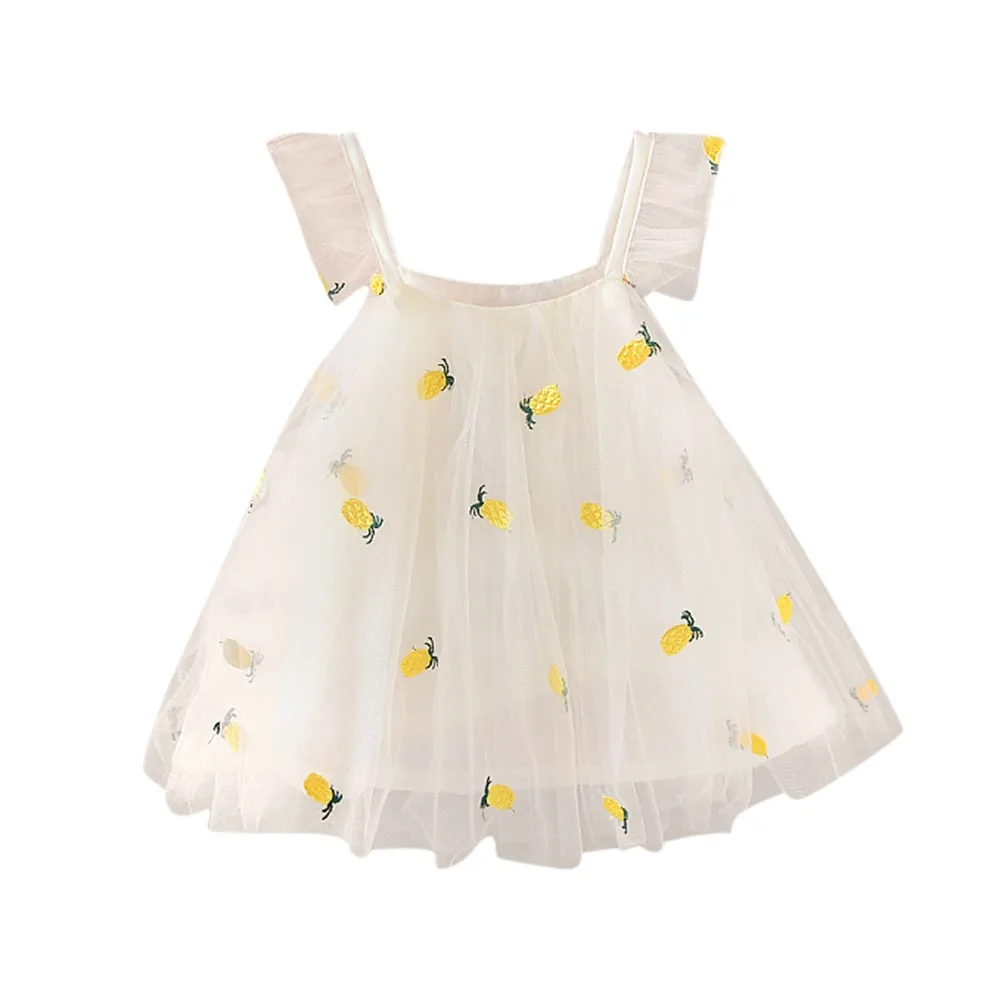 

6-24M Newborn Baby Girl Pineapple Embroidery Princess Casual Strap Dress Party child dress party cute vestidos infantil #sg