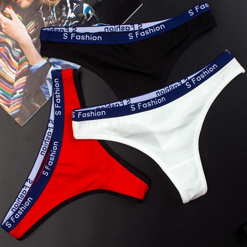 Women's Seamless Thong Panties Underwear Repeat S Fashion Logo Waistband image 2