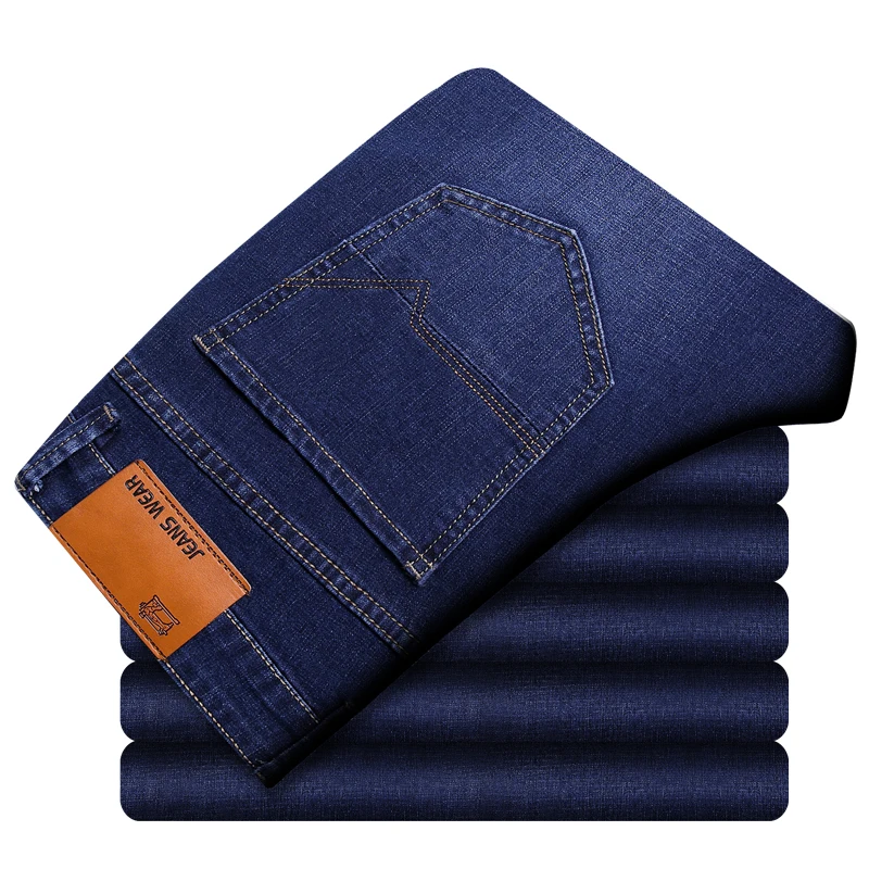 Мужские джинсы(28-40), осень, новинка, Бизнес Стиль, тонкие, тянущиеся, прямые, большой размер, повседневные, простые, классические, высокое качество, плюс размер, джинсы - Цвет: blue