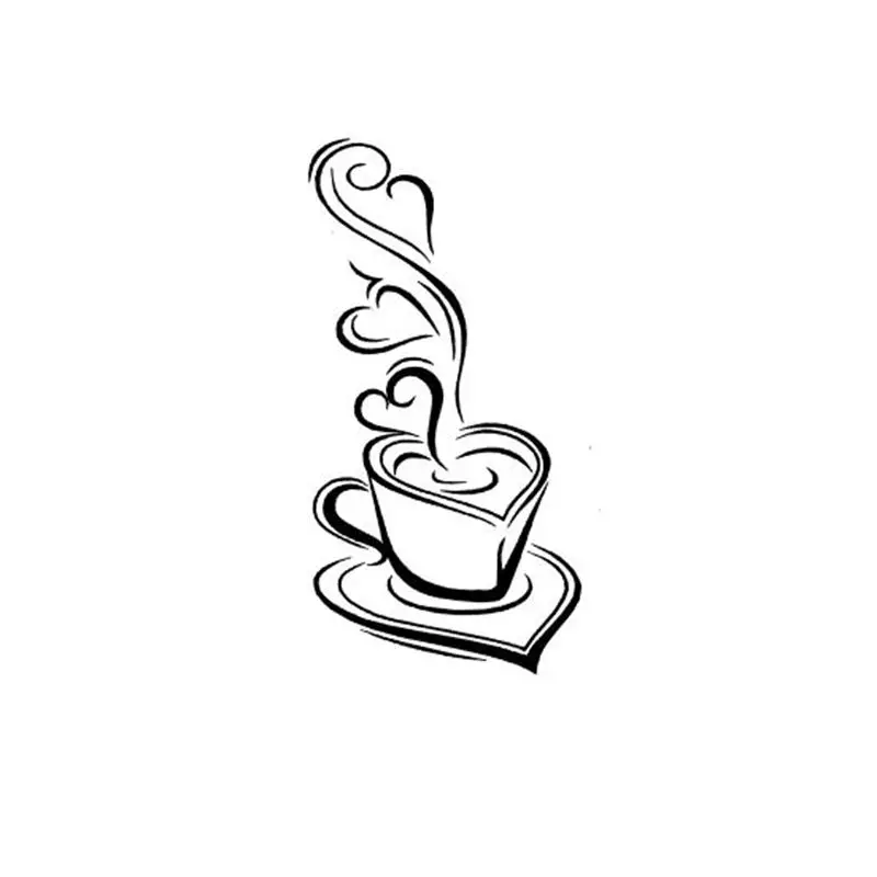 Kitchen wall sticker coffee Delicious coffee mugs vinyl wall decals ,Bakery cafe shop decorative wall stickers free shipping