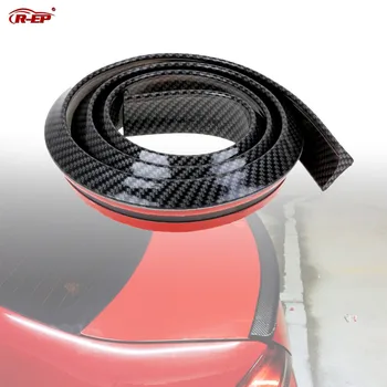 

R-EP Car Universal Spoiler for Rear Trunk Soft Rubber Black Carbon Fiber 1.5 Meters Fit Most of Cars For Audi BMW Toyota Honda
