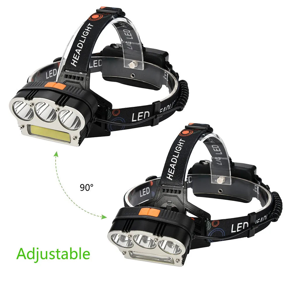 Best Headlight Body Motion Sensor Head Flashlight Camping 15000LM 3x XM-L T6 LED +1xCOB Rechargeable 18650 Headlamp Head Light Torch 5