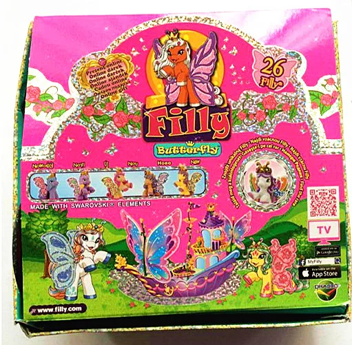 

Simba Filly Glittery Butterfly Series Horses Original Packaging Flocking Little Horse Dolls Set Kid Christmas Gift Toy 24Pcs/set