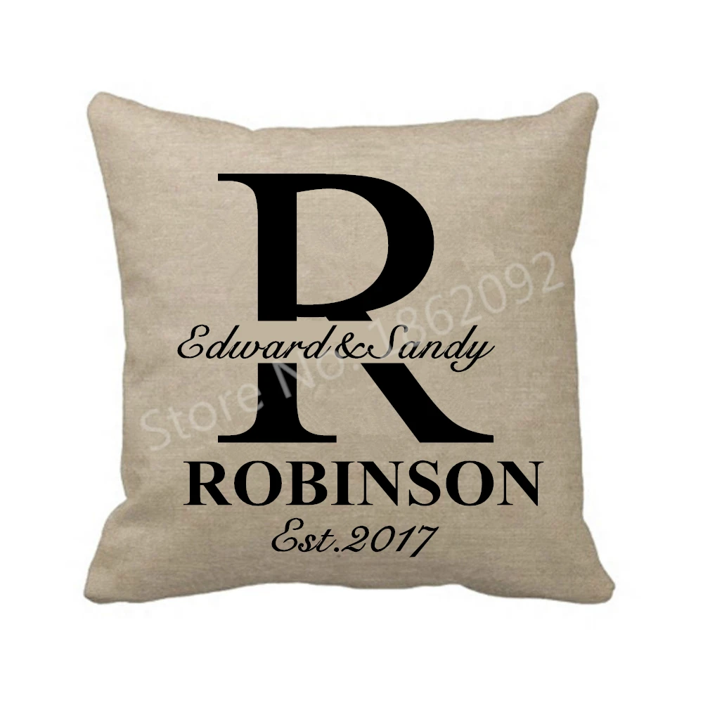 Personalised Cushion Cover Pillowcase Custom Gift Family Name Pillow Case 