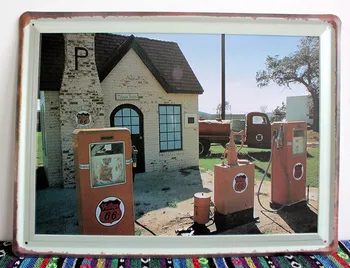 

30pcs/lot Metal Sign shabby chic Vintage Route 66 Gas station tin signs home decoration House Office Restaurant Bar Garage Paint