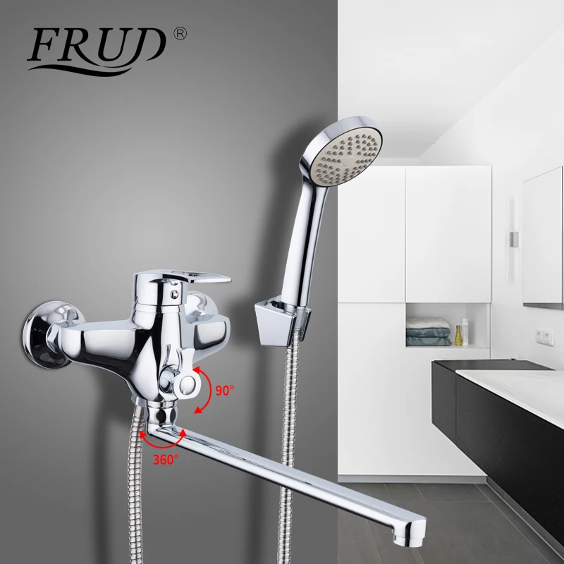 FRUD 1 комплект 35 см выпускная труба Набор смесителей для ванны хромированный