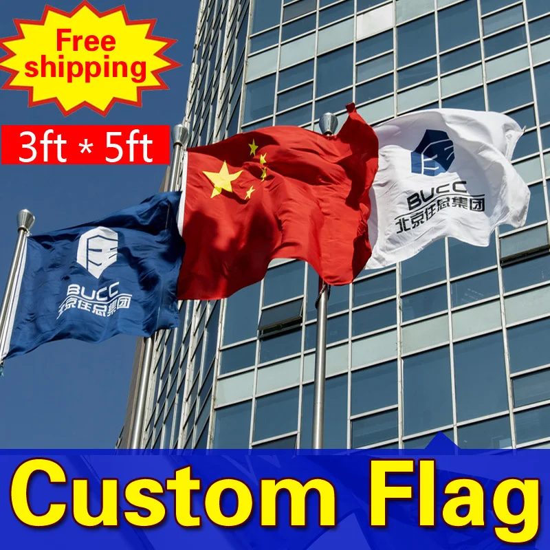 3ft* 5ft односторонний флага изготовленная на заказ Печать красочный баннер, флаг