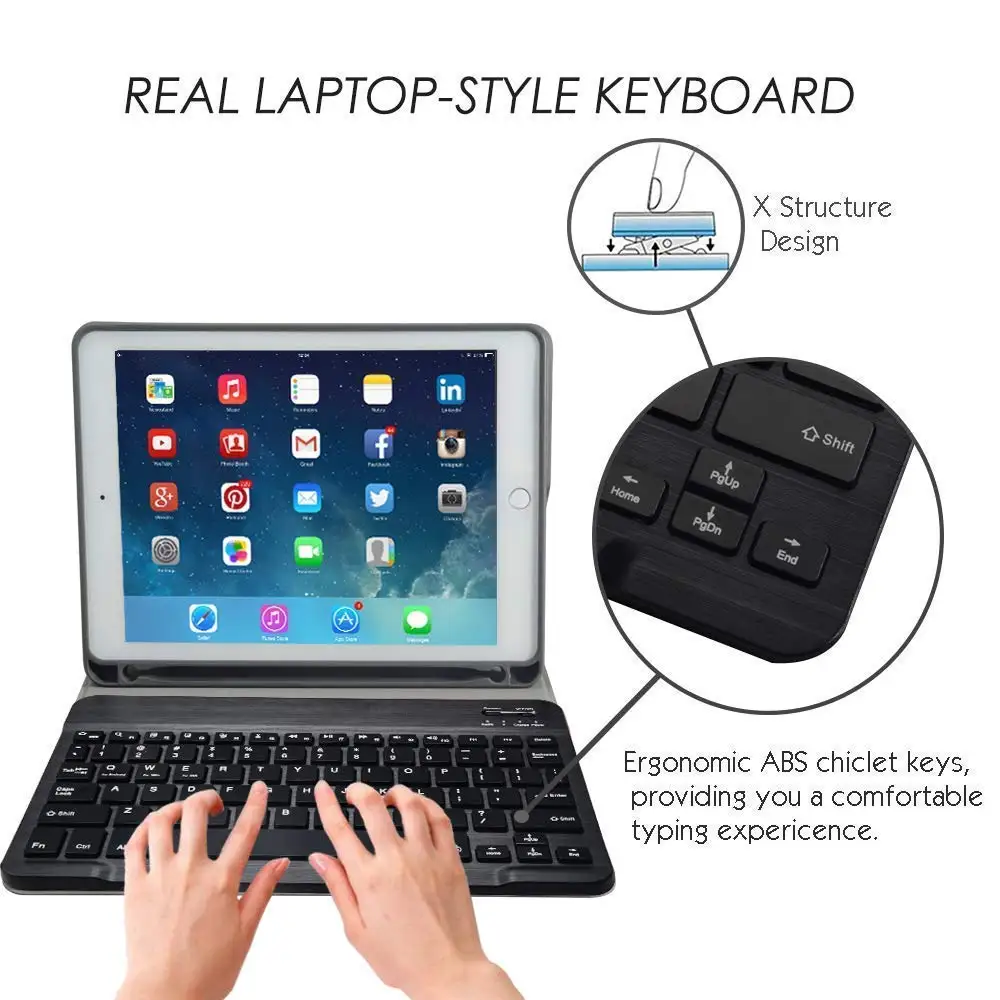 Клавиатура с подсветкой для iPad mini 5 7 9 2019 чехол держателем карандашей смарт дюйма