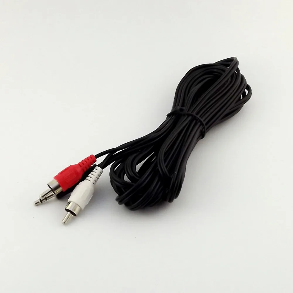 10pcs 3 5mm Plug Stereo Audio AV Headphone To 2 RCA Male Adapter Connector Cable 1 5m 3m 5m