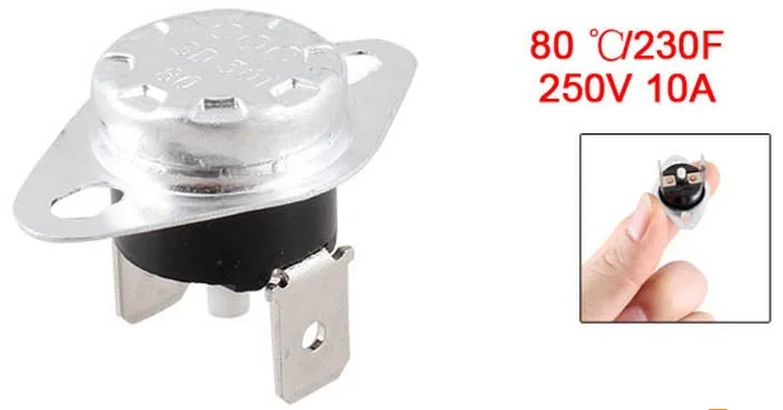 

KSD301 80 Celsius N.C. Temperature Control Switch Thermostat Right Angle 10pcs