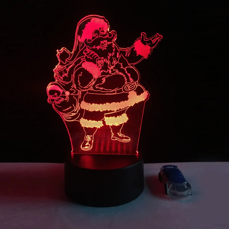 

Christmas Gift 3D Santa Claus Led Nightlight Lava lampara Touch Table Mood Bedroom Dimming Lamp Atmosphere 7 Colors change cute