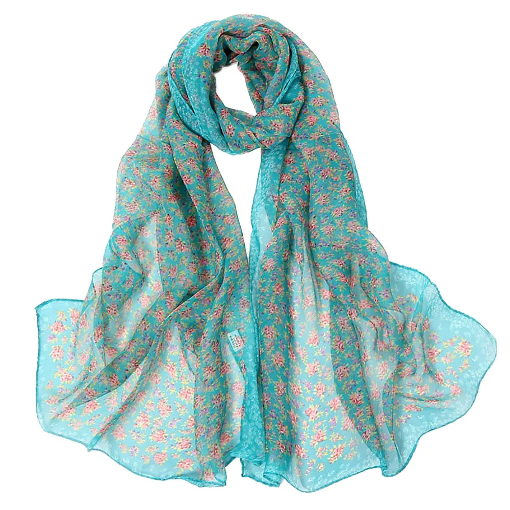 Бандана для девочек, длинный мягкий шарф, летний женский маленький цветочный шифоновые шарфы с принтом, Женский Повседневный Шарф, хиджаб из Индии# LR10