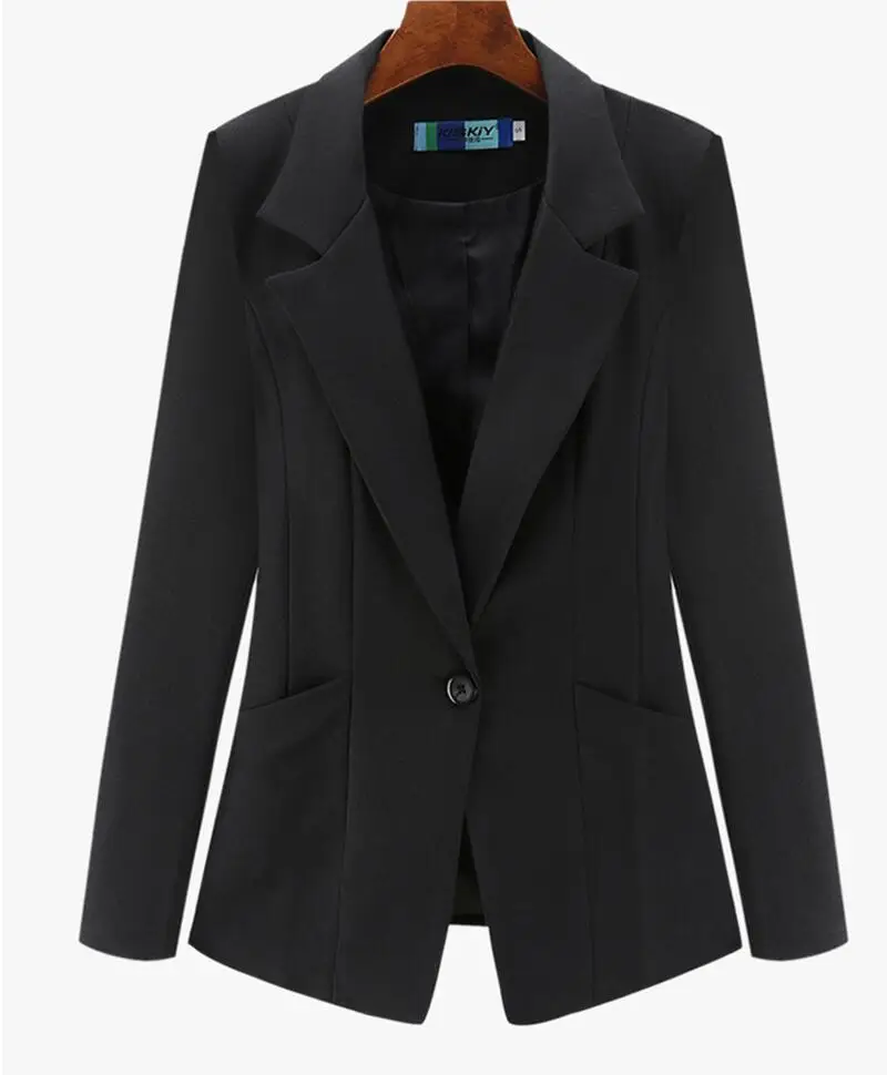 Черный Блейзер женская одежда костюм женские блейзеры весна и осень короткая обтягивающая куртка пальто женская верхняя одежда OAIRED - Цвет: Черный