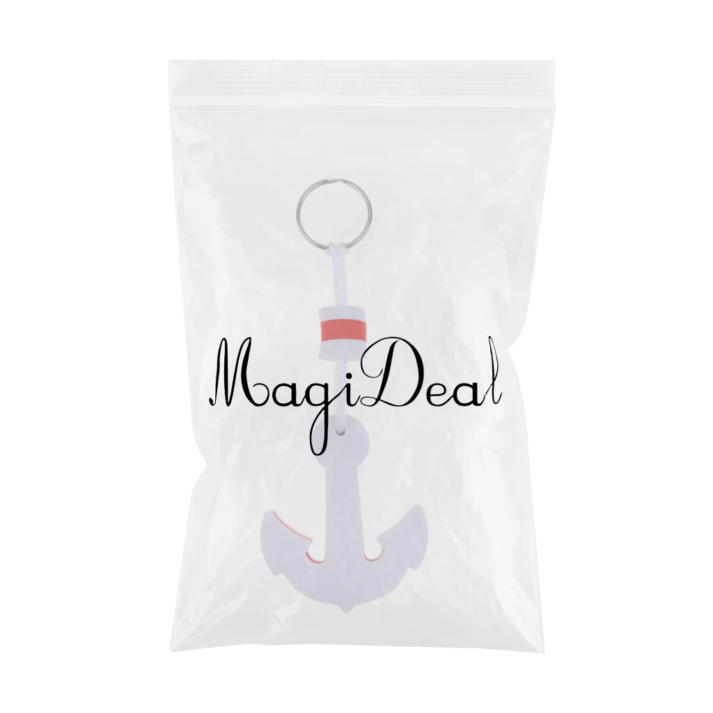 MagiDeal Boating Fisherman Floating key Chain Marine Keychain Shoreline Anchor White Key Ring  