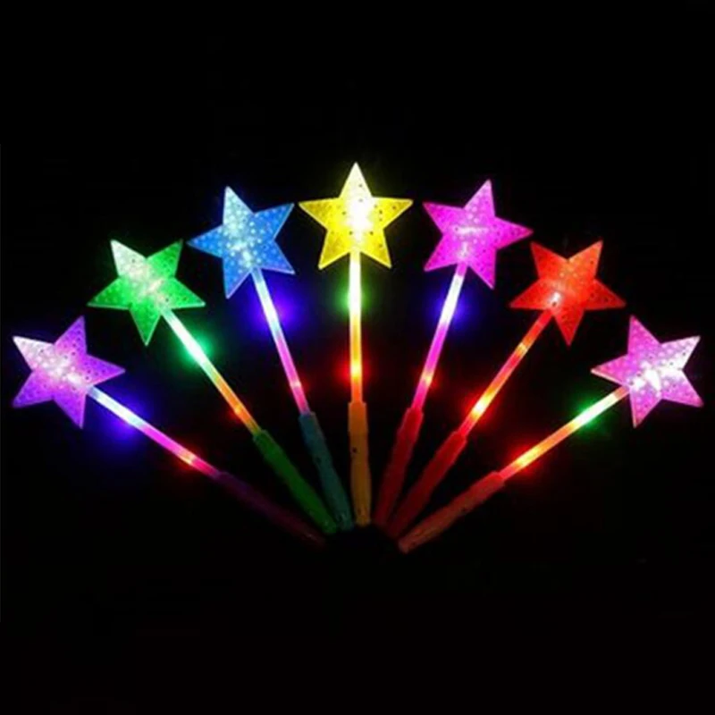 

glow in the dark glow sticks Pentagram led light toys Magic Wand led lighting toys flashing glowing Light Up Wands Led Toys