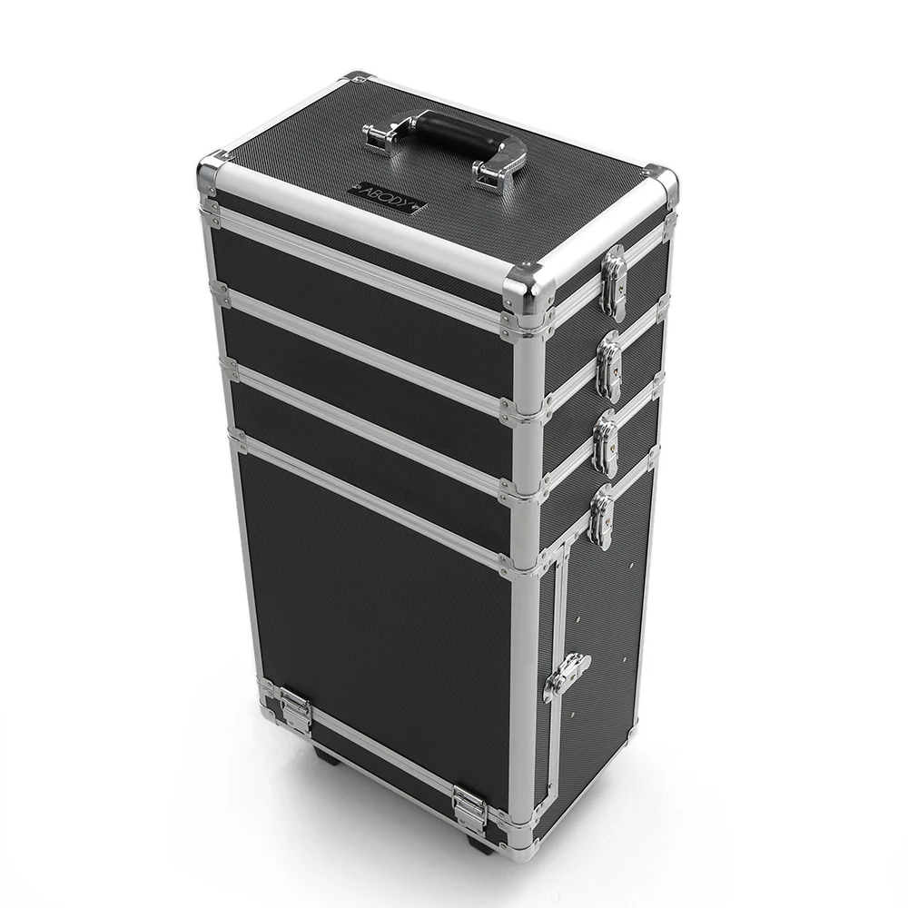 

Abody Cosmetic Train Rolling Case 6 Layer Extendable Makeup Trays Box Makeup Artist Storage Organizer Make Up Case with Wheels