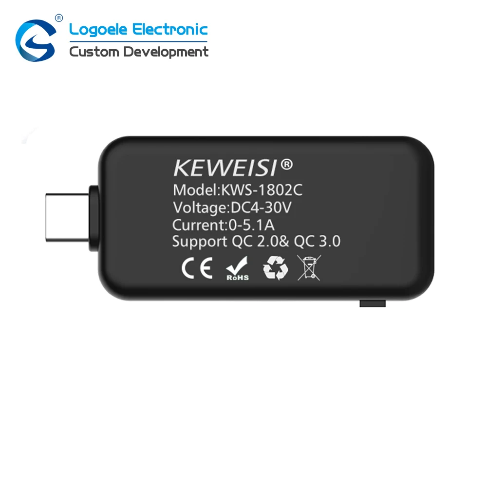 MINI portable USB-C Type-C LCD DC tester Voltmeter voltage ammeter current power meter display module