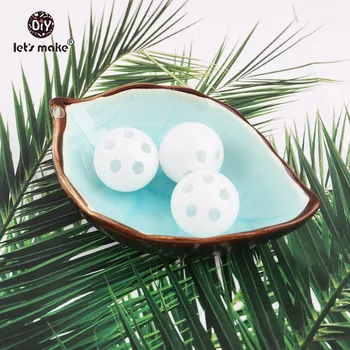 

Let's Make 100pcs Baby Teethers White Plastic Bell Rattle Sensory Sound Crisp Activity Gym DIY Crafts Accessories Teething Toys