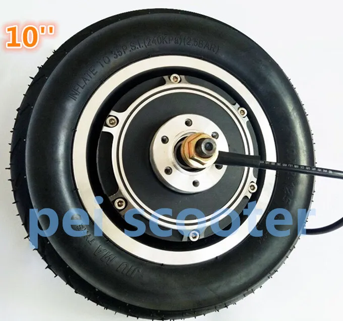 

10 inch 10inch BLDC dc scooter hub wheel motor with tyre 36v TO 48v 250w TO 350w double shafts BLDC phub-152