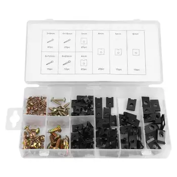 

170pcs Metal U-Clip Connector & Nut Screws Fastener Assortment Kit U-Clip Connector