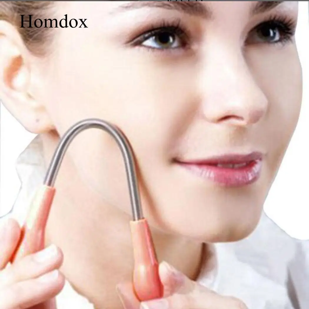 

ACEVIVI Manual Spring Type Epilator Pink 19cm Practical Creativity Remove Lip Hair Spring Type Facial Epilator for Face Neck