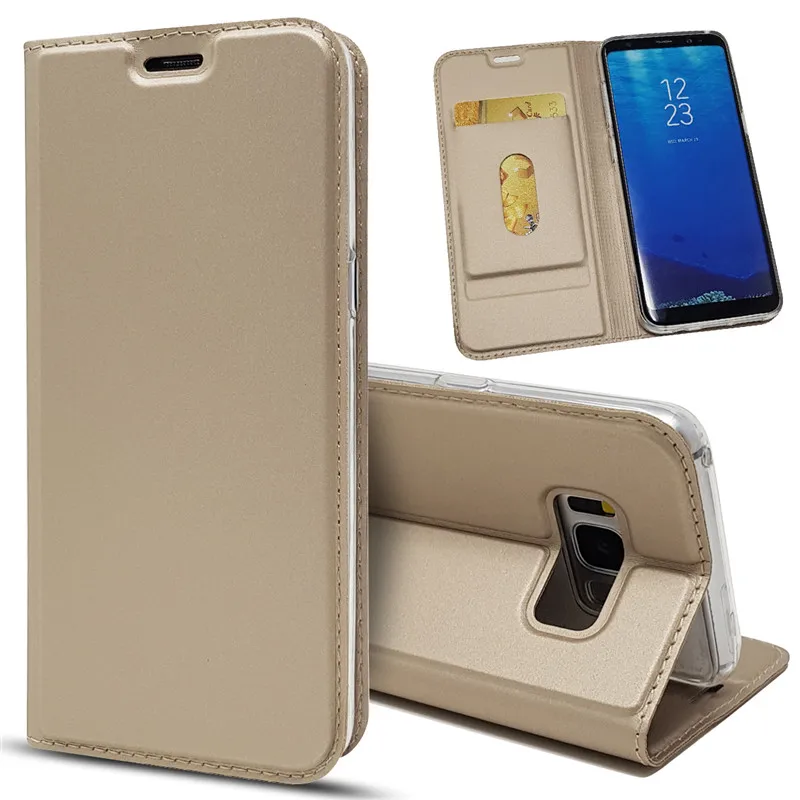 Кожаный флип-чехол PDGB для samsung Galaxy S7 Edge S8 S9 S10 Lite Note 8 9 A6 A7 A8 Plus, роскошный мягкий чехол-книжка