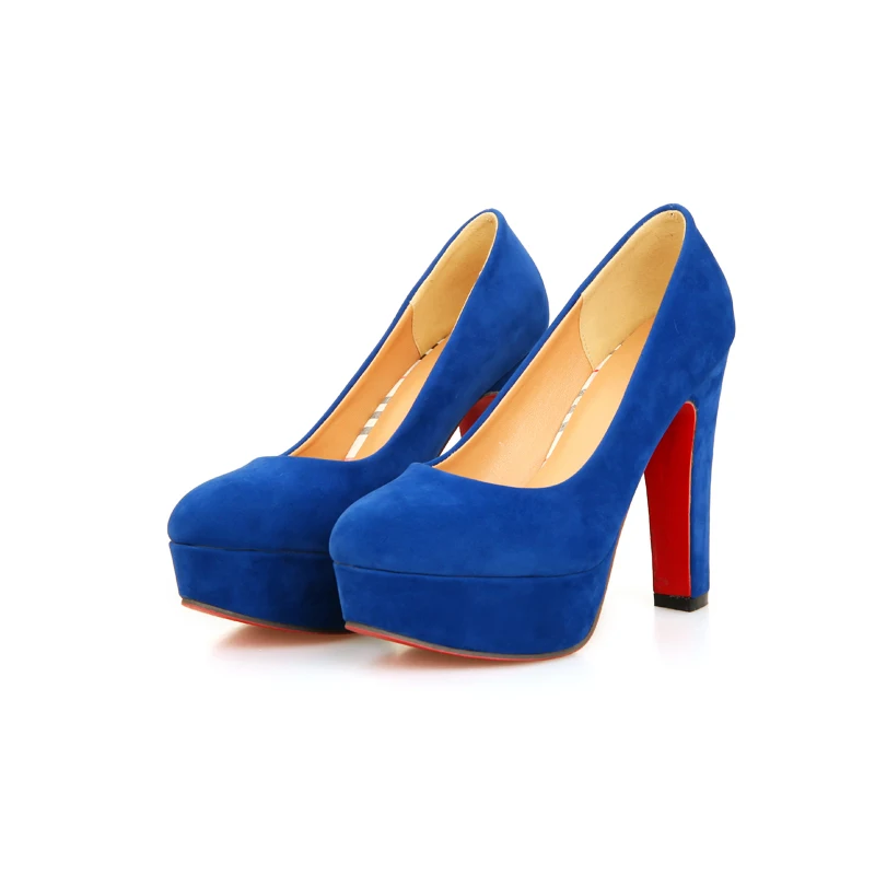JK Big size 32-43 Thick High Heels Platform Pumps 2019 Bottom Wedding Shoes Woman Flock Fashion Shoes Concise Women Pumps Black
