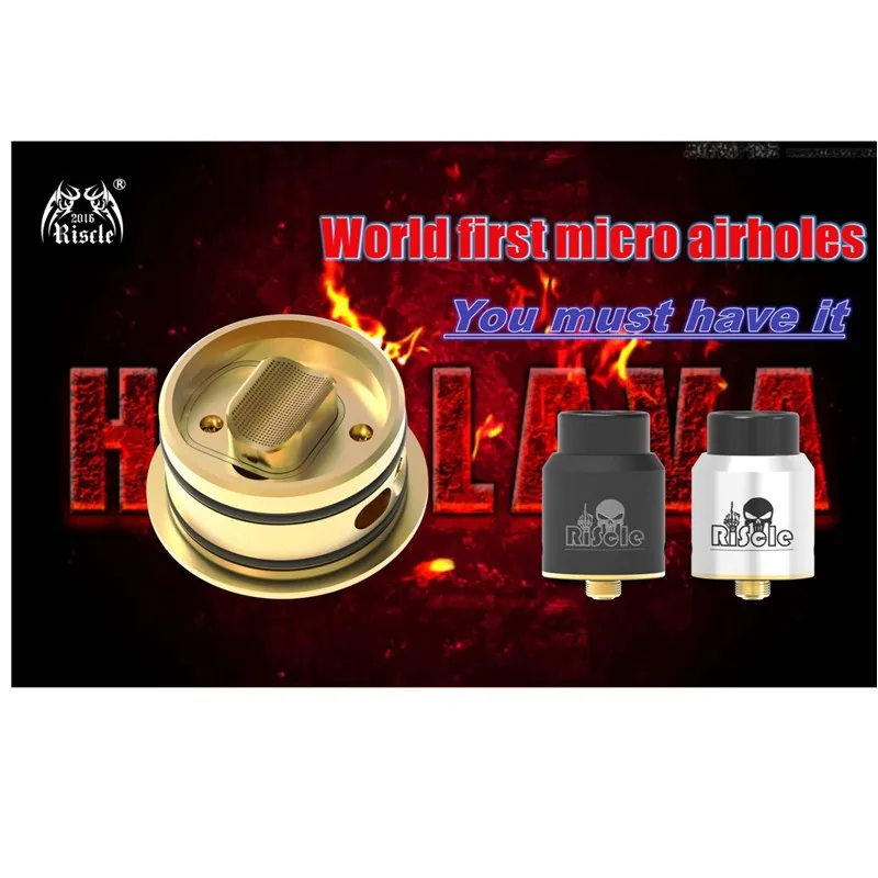 

Original Authentic Riscle Pirate King II RDA Vape Rebuildable Atomizer 24mm Micro Airholes Design Rebuildable Atomizer for MOD