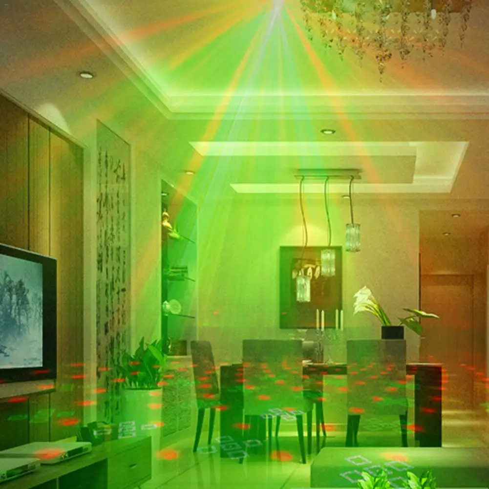 18 Вт Светодиодный светильник для дискотеки, сценический светильник s DJ лампа диско-шар, звуковой активированный лазерный проектор, светильник для музыки, Рождественская вечеринка