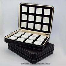 Высококачественная Черная жемчужная сумка из кожзаменителя, коробка для хранения драгоценных камней, Алмазный лоток, держатель для ювелирных изделий, дорожная сумка на молнии