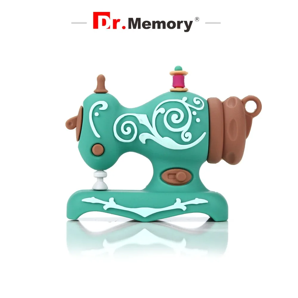 Dr. Memory Usb флеш-накопитель 32 ГБ флеш-накопитель 64 ГБ 128 ГБ Usb память 2,0 Милая швейная машина силиконовая флеш-память 4 ГБ 8 ГБ 16 ГБ подарок