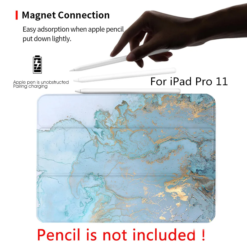 Магнитный умный чехол книжка с синим мрамором для iPad air 10 5 Pro 11 Mini 1 2 3 4 2019 планшета 9