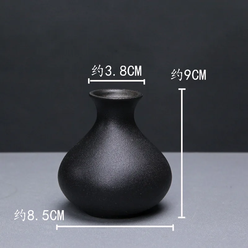 Настольная Ваза, керамическая черная сушеная Цветочная ваза, свежий гидропонный цветок, жардиньерка для домашнего декора, маленькие украшения для чайного домика - Цвет: I