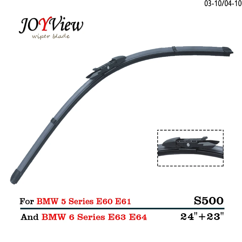 

S500 Wipers Size:24"+23"Fit For BMW 5 Series E60 E61 BMW 6 Series E63 E64 Wiper blade Limpador de para brisa Essuie glace