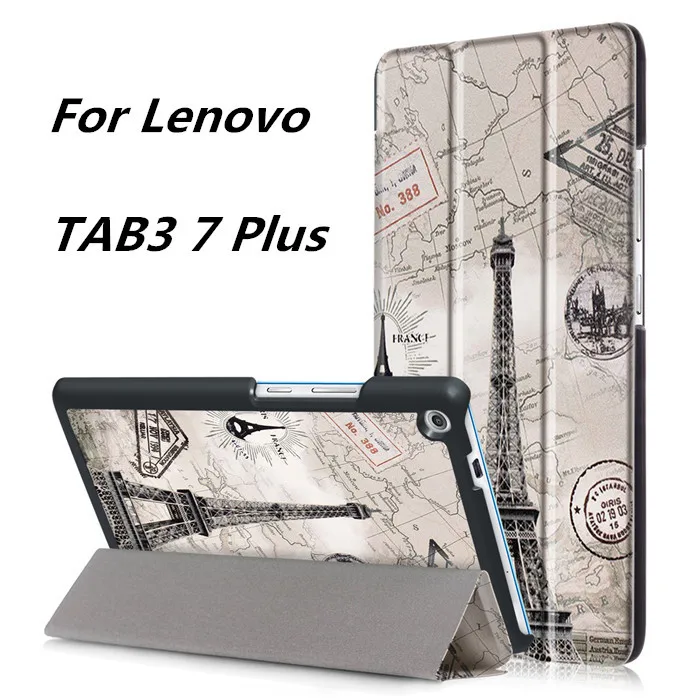 50 шт. PU Стенд чехол для Lenovo TAB3 Tab 3 7 Plus 7703 7703x 7703f tb-7703x tb3-7703 7" планшеты+ Экран протектор