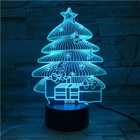 

Small Lamps for Night Club Bar Christmas Trees Led Night Light Gift for Kids Children's Bedroom Decoration 3D Illusion Lamp