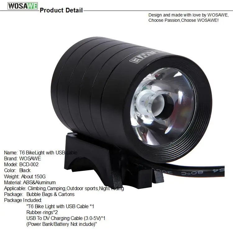 Excellent 1200 Lumen XMK T6 Bicycle Lights Lamp Waterproof LED Cycling Bike Bicycle Front Light Flashlight With USB + DV Cable 1 Excellent 1200 Lumen XMK T6 Bicycle Lights Lamp Waterproof LED Cycling Bike Bicycle Front Light Flashlight With USB + DV Cable 1