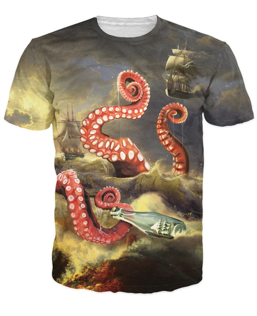 The Kraken T Shirt Kraken Coming Out Of The Sea 3d T Shirt
