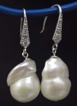

Free shipping 13378 nucleate baroque freshwater pearl earring dangle