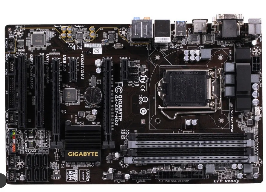 

Gigabyt GA-Z97-HD3 Desktop Motherboard original motherboard for LGA 1150 DDR3 USB2.0 USB3.0 Z97-HD3 32GB Z97 mainboard PC