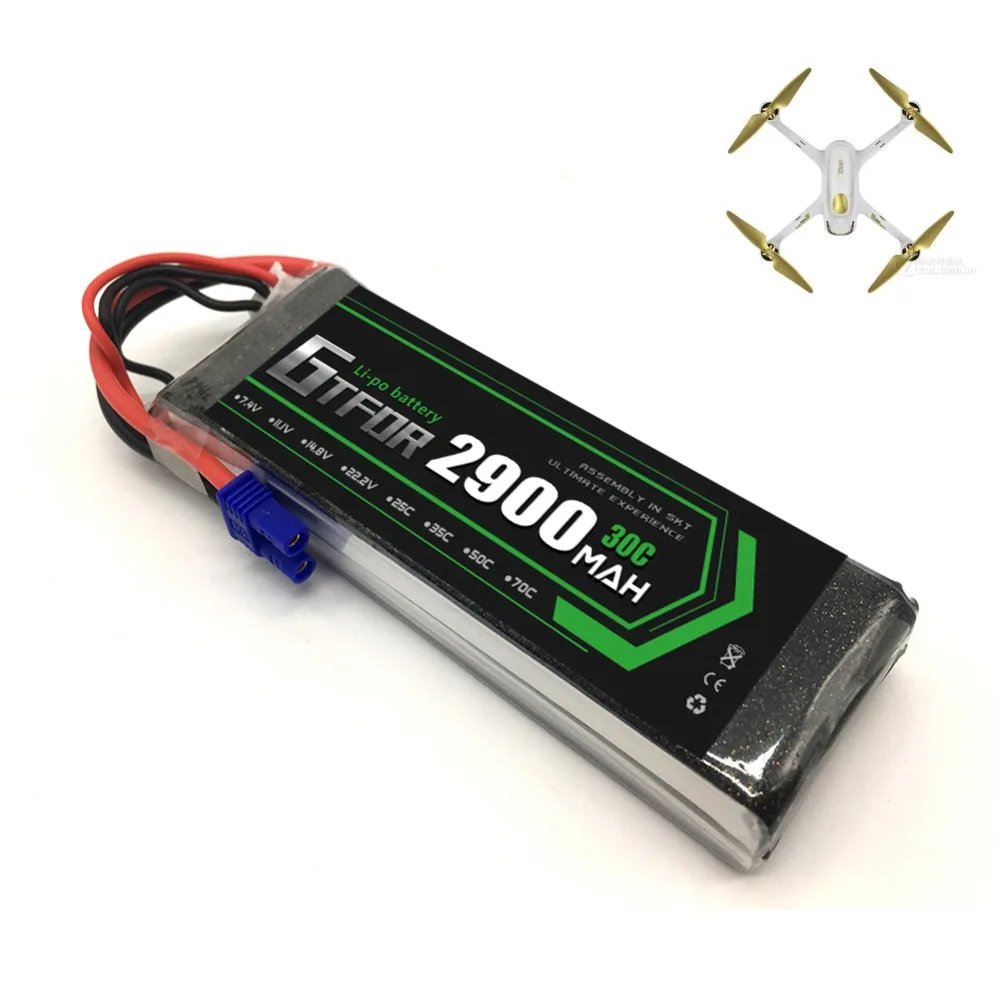 GTFDR 7,4 V 2S 2900mah 30C ec2 разъем для lipo hubsan h501s Hubsan X4 запасные части для замены аккумуляторной батареи