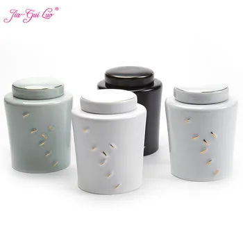 

JIA-GUI LUO Ceramic tea box Dried fruit storage cans Sealed bottle Tea Accessories Pu'er tea storage box ceramic jar D100
